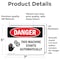 Signmission This Machine Starts Automatically Danger Sign, Vinyl Decal, 7in W x 5in L, 2PK OS-2PACK-DS-D-57-L-1590 - alternate 4